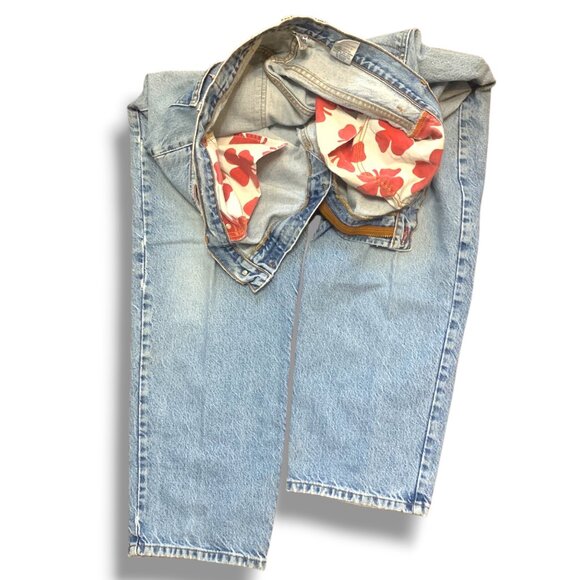 VTG Lucky Brand Men’s Blue Faded Jeans Denim 36x32 Relax Fit Zip Made in USA - Picture 9 of 16